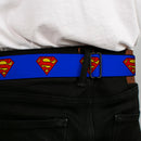 Superman Full Color Blue Seatbelt Belt - Superman Shield Blue Webbing