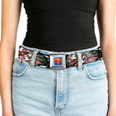 Superman Full Color Blue Seatbelt Belt - Superman Color Flying Bricks Scene Webbing