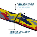Superman Shadow Shield Full Color Black/Red/Yellow Seatbelt Belt - Superman Camo Yellow/Red/Blue/Gray Webbing