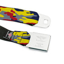 Superman Shadow Shield Full Color Black/Red/Yellow Seatbelt Belt - Superman Camo Yellow/Red/Blue/Gray Webbing