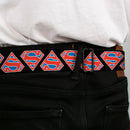 Superman Shield Full Color Black/White/Red/Blue Seatbelt Belt - Superman Shield Flip Americana Black/White/Red/Blue Webbing