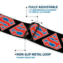 Superman Shield Full Color Black/White/Red/Blue Seatbelt Belt - Superman Shield Flip Americana Black/White/Red/Blue Webbing