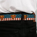 Superman Shield Full Color Americana Blue Seatbelt Belt - Superman Shield Americana Red/White/Blue/Yellow Webbing