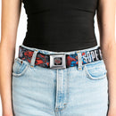 Superman Shield Comics Scenes Stacked Full Color Black Grays Red Seatbelt Belt - New 52 SUPERMAN Poses/Shield/Comic Scenes Stacked Webbing