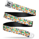 SOUTH PARK Title Logo Full Color Black/White Seatbelt Belt - South Park Boys Expressions Stacked Webbing