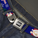 SOUTH PARK Title Logo Full Color Black/White Seatbelt Belt - South Park Cartman Holiday Quote Sweater Stitch Pose Blue Webbing