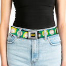 SOUTH PARK Title Logo Full Color Black/Yellow Seatbelt Belt - South Park Kids Faces Green Webbing
