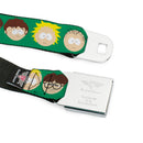 SOUTH PARK Title Logo Full Color Black/Yellow Seatbelt Belt - South Park Kids Faces Green Webbing