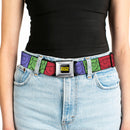 SOUTH PARK Title Logo Full Color Black/Yellow Seatbelt Belt - SOUTH PARK Boys Face Drawing and Title Logo Color Block Multi Color Webbing