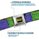 SOUTH PARK Title Logo Full Color Black/Yellow Seatbelt Belt - SOUTH PARK Boys Face Drawing and Title Logo Color Block Multi Color Webbing