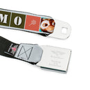 GREMLINS Title Logo Full Color Black/White/Red Seatbelt Belt - Gremlins GIZMO Text and Pose Blocks White/Multi Color Webbing