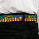 Wonder Woman Logo Full Color Red Seatbelt Belt - WONDER WOMAN/Logo Americana Red/White/Blue/Yellow Webbing