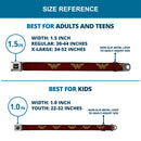 Wonder Woman 2017 Icon Full Color Black/Gold Seatbelt Belt - Wonder Woman 2017 Icon Reds/Golds Webbing