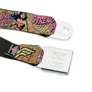 Wonder Woman Black Silver Seatbelt Belt - Wonder Woman Strength & Power Webbing