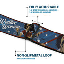 Wonder Woman Black Silver Seatbelt Belt - WONDER WOMAN/Bombshell Pose Blue/Red/White Webbing