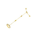 14K Yellow Gold 1/4 Cttw Diamond Ring and Bracelet Hand Chain (G-H Color, SI1-SI2 Clarity) - 7"