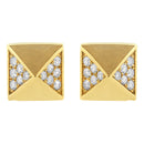 14K Yellow Gold 1/4 Cttw Diamond Pyramid Stud Earring (G-H Color, SI1-SI2 Clarity)