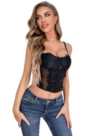 Black Mesh and Lace Bustier