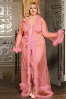 Plus Size Deluxe Marabou Trim Robe