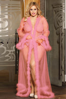 Plus Size Deluxe Marabou Trim Robe