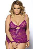 Plus Size Lace Garter Cami with Wrist Restraints