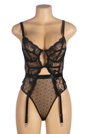 Embroidered Lace Cut Lingerie Teddy