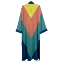 [SIZE L] Chevron Kimono Big Long Textured Satin Duster | Light Jacket, Outdoor Robe, Swimsuit Coverup