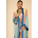 [SIZE L] Chevron Kimono Big Long Textured Satin Duster | Light Jacket, Outdoor Robe, Swimsuit Coverup