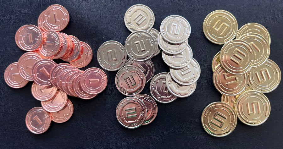 50 Metal Coin Board Game Upgrade Set (Sci-Fi Coins)