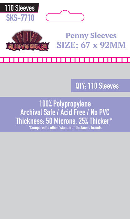 Penny Card Game Card Sleeves (67x92mm) - 110 Pack, 50 Microns, SKS-7710