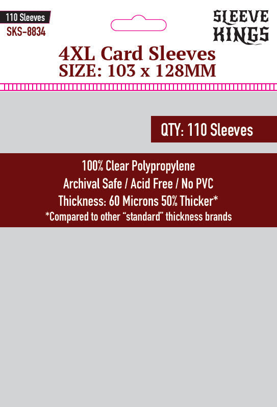 4XL Game Card Sleeves (103x128mm) 110 Pack, 60 Micron, SKS-8834 – Ralphie's  Funhouse