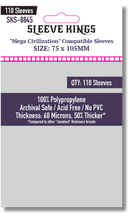 "Mega Civilization" Compatible Sleeves (75x105mm)  110 pack, 60 Micron, SKS-8845