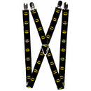 Suspenders - 1.0" - Batman Shield Black Yellow