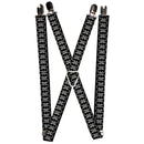 Suspenders - 1.0" - Batman Shield Black Silver