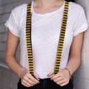 Suspenders - 1.0" - Bat Signal-3 Yellow Black Yellow