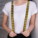 Suspenders - 1.0" - Bat Signal-5 Black Yellow Black