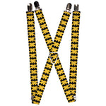 Suspenders - 1.0" - Bat Signal-5 Black Yellow Black