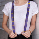 Suspenders - 1.0" - Bat Logo Purple Gold