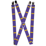 Suspenders - 1.0" - Bat Logo Purple Gold