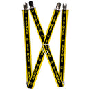 Suspenders - 1.0" - BATMAN Logo Stripe Yellow Black