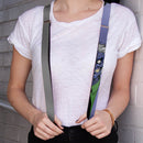 Suspenders - 1.0" - Split Two-Face Purple + Plain Gray