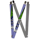 Suspenders - 1.0" - Split Two-Face Purple + Plain Gray