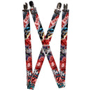 Suspenders - 1.0" - 5-Suicide Squad Villains Group Reds