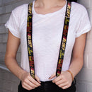 Suspenders - 1.0" - THE FLASH Logo YOU SEE THAT RED BLUR? Grays Yellows Reds