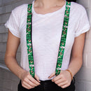 Suspenders - 1.0" - Green Lantern Green Glow w Text