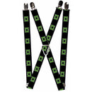 Suspenders - 1.0" - Green Lantern Logo Black Green