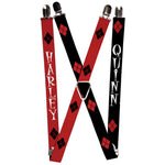 Suspenders - 1.0" - HARLEY Diamonds Red Black White + QUINN Diamonds Black Red White