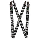 Suspenders - 1.0" - Joker The Killing Joke Holding Head Pose HAHAHA Repeat White Black