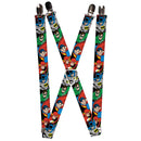 Suspenders - 1.0" - Justice League Superheroes CLOSE-UP New