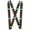 Suspenders - 1.0" - Justice League Superhero Logos